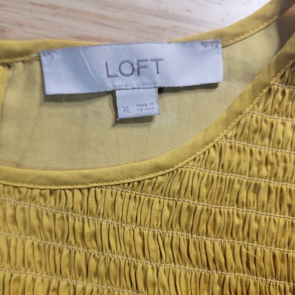 LOFT Womens XL Mustard Yellow Sleeveless Blouse - Picture 6 of 8